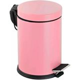 Vinoks Premium Serisi 5 Litre Hacimli Paslanmaz Banyo-Mutfak Pedallı Çöp Kovası Pembe, 3 Litre
