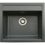 Vinox Granit Eviye Antrasit Tek Gözlü Mutfak Evyesi 55X50Cm (VX-55)
