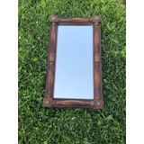 Vintage Ahşap Çerçeveli İşlemeli Ayna 48,5x27 cm - Dekoratif Ayna