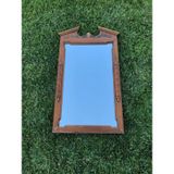 Vintage Ahşap Çerçeveli Oyma Desenli Boy Aynası 53X97cm Eksikli - Dekoratif Ayna