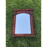 Vintage Ahşap Çerçeveli Oyma Desenli Sedefli Kubbeli Ayna 70X88cm - Dekoratif Ayna