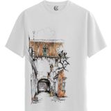 Vintage Alley - %100 Pamuklu Erkek Beyaz Tişört - Premium Quality
