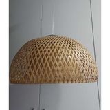 Vintage Bambu El Dokuması Avize, Güneydoğu Asya Tarzı, 42 cm Çap, E27 24W, Tavan Sarkıt Lamba, Oturma Odası Yatak Odası Mutfak için