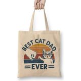 Vintage Best Boxer Dad Ever Bump Fit Dog Dad Funny Fathers Day Gifts Köpek Bez Çanta Uzun Saplı - Açık Bej - 40 X 40