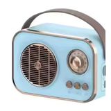 Vintage Bluetooth Kablosuz Hoparlör | 10W RMS Yüksek Ses | C Tipi Şarjlı Retro Tasarım, 8H Pil Yedekleme, USB ve AUX Girişi, Taşınabilir Ev ve Dış Mekan Hoparlörü (Mavi)