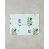 Vintage Botanic Cam Kesme Tahtası 25X35 cm Yeşil-Beyaz - Yeşil - Beyaz