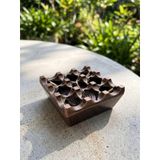 Vintage Bronz Renk Kapaklı Masaüstü Metal Küllük 7x7 cm | Rüzgar Geçirmez, Dekoratif Tasarım, Puro ve Sigara İçin, Metal Malzeme, Lüks Görünüm