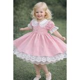 Vintage Dantel Yaka Elbise Çocuk - 2 Yaş - Pembe