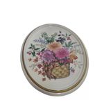 Vintage Dekoratif Çiçek Temalı Porselen Duvar Tabağı 13,5Cm 002
