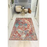 Vintage Desenli Dijital Baskı Kaymaz Taban Halı H0093 Renkli 140 X 200