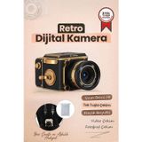 Vintage Dijital Kamera Selfie Video Vlog Kamerası Fotoğraf Makinesi CMR48 Siyah