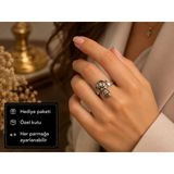 Vintage Eskitme Gümüş Renk Sevimli Kız Figürlü Ayarlanabilir Kadın Yüzüğü – Özel Tasarım Retro Bayan Takısı Ve Hediye Seçeneği