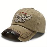 Vintage Eskitme Yıkamalı Retro Model Pamuklu Unisex Erkek Kadın Beyzbol Kot Şapkalar (Kartal3)