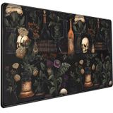 Vintage Estetik Masa Mat Siyah Academia Masa Mouse Pad XL Genişletilmiş Büyük Oyun Masası Mousepad Mistik Yeşil Bitki Bilgisayar Dizüstü Bilgisayar Klavye ve Fare Altlığı Masaüstü Koruyucu Mat 80 x 40