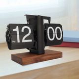 Vintage Flip Clock Mekanik Sayfa Çevirme Saat Minimalist Retro Masa Saati, Ofis Ve Ev Dekoratif Saat Siyah