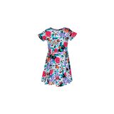Vintage Flowers Kız Çocuk Desenli Kısa Kollu Elbise 3 Yaş