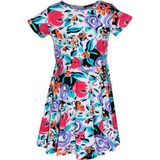Vintage Flowers Kız Çocuk Desenli Kısa Kollu Elbise - Çok Renkli - 3 Yaş