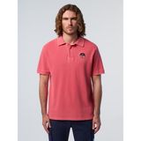 Vintage Görünümlü %100 Pamuk Polo Yaka Tişört - Kırmızı - 2XL