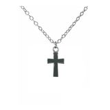 Vintage Haç İşareti Figürlü Gotik Siyah Unisex Kolye – 60 Cm Zincirli, Metal Alternatif Takı
