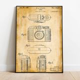 Vintage Kamera Patent Poster 60x90cm.