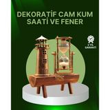 Vintage Kum Saati + Deniz Feneri Modeli – Ahşap Gövdeli Masa Üstü Dekor - Lisinya