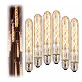 Vintage LED Ampul, E27, 4W, 2500K Sıcak Sarı Işık, Amber Cam, 18,5 cm, Rustik Ampul Amber Renk Işık Çubuk Cam Retro Filament Tüp Ampul (6)