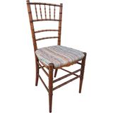 Vintage Masif Ahşap Minderli Sandalye (1 Adet) AC04 - Çok Renkli