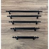 Vintage Mat Siyah Mobilya Dolap Çekmece Kulbu 1 Adet 96 Mm (9,6 Cm) İki Vida Arası