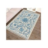 Vintage Mavi Lale Desenli Halı, Dokuma Taban Halı, 328 Yng, 120X180 Cm