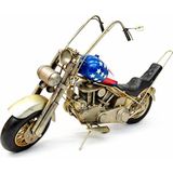 Vintage Metal Chopper Motosiklet Dekoru 40 cm – El Yapımı Eskitme Retro Motor Biblosu – Metal - 10 cm