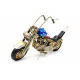 Vintage Metal Chopper Motosiklet Dekoru 40 cm – El Yapımı Eskitme Retro Motor Biblosu – Metal Motor Modeli Ev ve Ofis Dekorasyonu