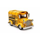 Vintage Metal Okul Otobüsü Dekoratif Araba – Nostaljik Sarı School Bus Modeli – Retro Metal Araç Biblo – Ofis, Salon Ve Kitaplık Dekoru Vit
