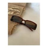 Vintage Model Baklava Desen Detaylı Kahverengi Unisex Güneş Gözlüğü