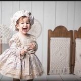 Vintage Model Çiçekli Elbise - çocuK Abiyesi - Doğum Günü Kıyafeti 0-12 Yaş için Uygun
