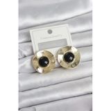 Vintage Model Siyah Gold Renk Pirinç Kadın Küpe