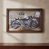 Vintage Motosiklet Duvar Tablosu, Retro Motor Dekoru, Ofis Garaj Salon Duvar Aksesuarı Genç Odası