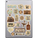 Vintage Old Retro Ülkeler Bavul Tipi Etiket, Laptop, Ipad, Defter, Kitap, Planlayıcı Sticker Seti Diğer