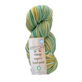 Vintage Organic Hand Paint Örgü İpi Doğal Yeşil%100 Yün 100g 123m (SE706)