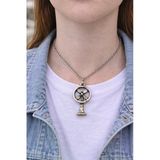 Vintage Pervane Figürlü Gümüş Renk Unisex Uzun Kolye