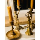Vintage Pirinç Mumluk - Çok Renkli - Beyaz - Gold