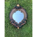 Vintage Plastik Çerçeveli Ananas Figürlü Ayna 45X68cm Hasarlı - Dekoratif Ayna