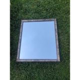 Vintage Plastik Çerçeveli Desenli Ayna 58,5X67,5Cm Hasarlı - Dekoratif Ayna