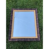 Vintage Plastik Çerçeveli Desenli Ayna 80X95cm Hasarlı