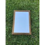 Vintage Plastik Çerçeveli Oyma Desenli Ayna 48X68cm - Dekoratif Ayna