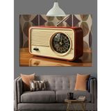Vintage Radyo Müzik Kutusu Dekoratif Kanvas - Mdf Ahşap Tablo
