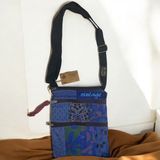 Vintage Renkli Etnik Salaş Küçük Boy Plaj Günlük Kadın Kol Omuz Çantası 24CM x 29CM - 24 x 29 cm - Mavi