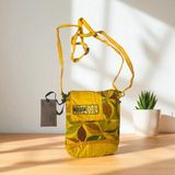 Vintage Renkli Etnik Salaş Tek Bölmeli Günlük Kadın Kol Omuz Çapraz Telefon Çantası 14 cm x 17 cm - 14 x 17 cm - Sarı