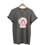 Vintage Retro Streetwear Poster Mantar Küresi Baskılı %100 Pamuk Regular Fit Bisiklet Yaka T-Shirt - 3XL - Gri