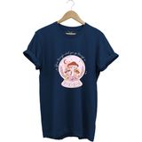 Vintage Retro Streetwear Poster Mantar Küresi Baskılı %100 Pamuk Regular Fit Bisiklet Yaka T-Shirt - Lacivert - 2XL