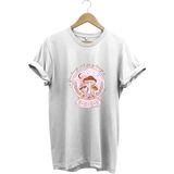 Vintage Retro Streetwear Poster Mantar Küresi Baskılı %100 Pamuk Regular Fit Bisiklet Yaka T-Shirt - XL - Beyaz